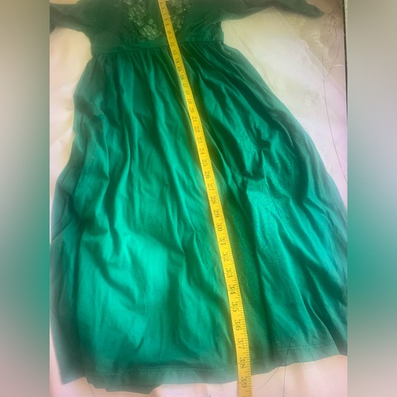 Staci Woo Green Empire With Lace Dress Y2K NWT Size S - Picture 4 of 6